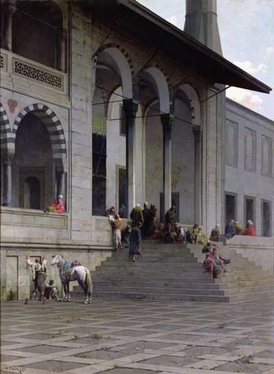 La Entrada a la Mezquita Yeni-Djami en Constantinopla, 1870 de Alberto Pasini